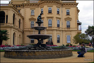 Osborne House gardens showing the fountain