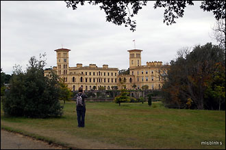 Long shot of Osborne House at East Cowes, Isle of Wight