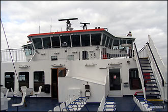 The Wightlink ferry's bridge and deck