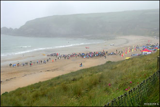 Praa Sands in the Cornish summer rain