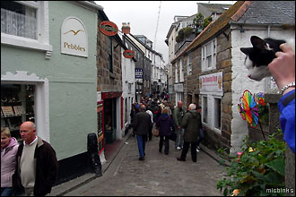 Fore street in St Ives, Cornwall