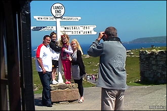 The famous Land's End Signpost in Cornwall