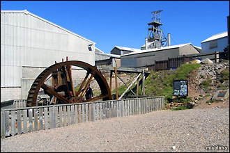 Waterwheel and mine bulidings, Geevor Tin Mine in Cornwall