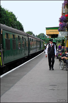 Mid Hants Railway staff on Alresford station platform