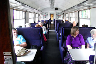 Inside view of the Mid Hants Railway carriages