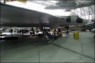 Imperial War Museum Duxford: the huge delta-wing of the Vulcan bomber