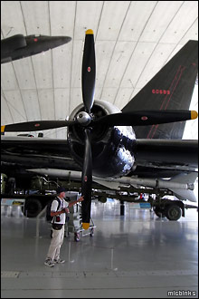 Large propeller at Duxford's American Air Museum