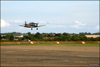 T-6 Harvard landing at Duxford airfield