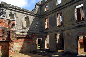 The empty shell of Appuldurcombe House on the Isle of Wight