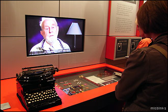 Film interviews playing out in the Churchill Museum, London
