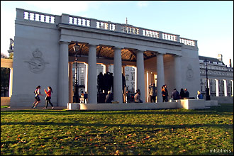 Outside the Bomber Command memorial in London's Green Park