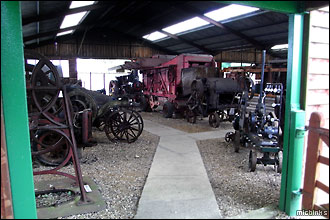 Farm machinery in the Countryside Museum at Breamore