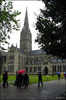 Salisbury Cathedral, Wiltshire - in the rain
