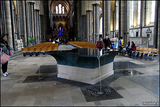 Font in the Nave at Salisbury Cathedral, Wiltshire