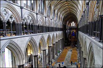 Salisbury Cathedral Tower Tour, looking down into the Nave