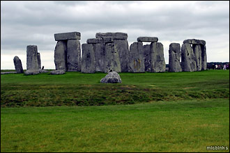 Stonehenge with a Station Stone in the foreground