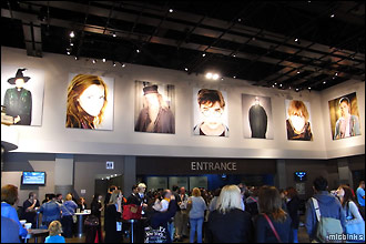 Warner Bros. Studio Tour lobby displaying the main Harry Potter characters