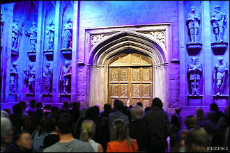 Harry Potter visitors about to enter the Great Hall