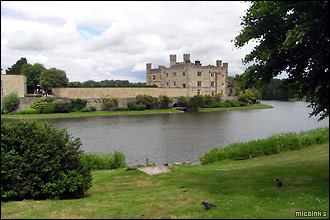 Leeds Castle surrounded by a natural lake
