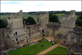 Bodiam Castle, Kent: looking down to the courtyard
