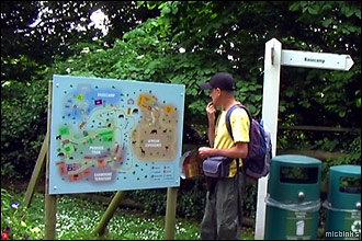 Checking the info board at Port Lympne Wild Animal Park in Kent