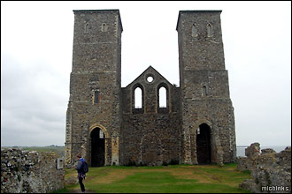 The remains of the Roman Reculver Fort in Kent