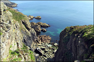 Pembrokeshire coast: rocky inlet near St Davids