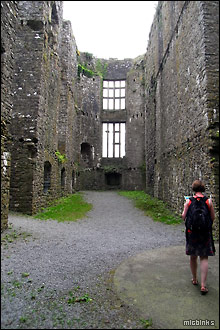 Exploring the Long Gallery at Carew Castle in Pembrokeshire