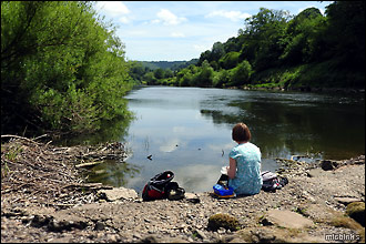 Scenic picnic spot by the River Wye