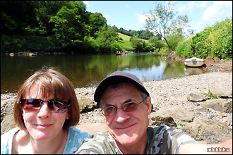 River Wye selfie, canoeists approaching