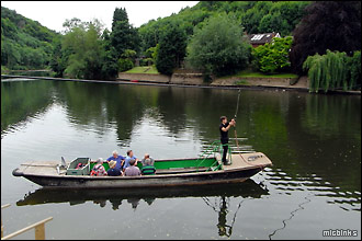 Hand pull ferry in operation at Symonds Yat