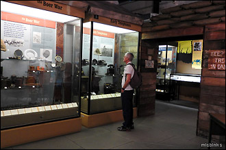 Studying the displays at the Royal Signals Museum in Dorset