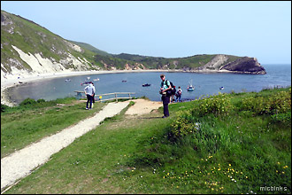 Jurassic coast Dorset: Mike at a Lulworth Cove viewpoint