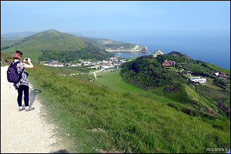 View of West Lulworth and Lulworth Cove