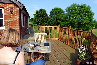 The patio at Dorset holiday cottage