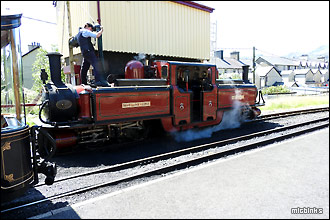 Ffestoniog Railway locomotive at Blanau Ffestiniog Station