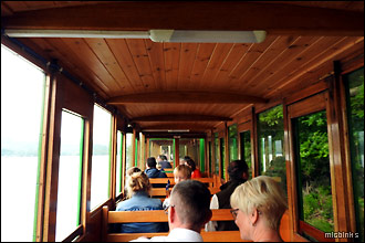 Inside the Llanberis Lake Railway carriage