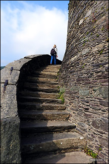 Ascending Dolbadarn Castle tower steps