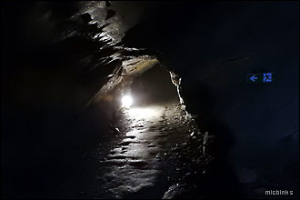 Underground tunnel at Llechwedd Slate Caverns