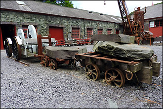 Slate wagons in the courtyard at the National Slate Museum