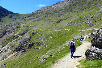 Snowdon: walking along a level part of the Pyg Track