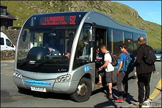 Snowdon Sherpa bus at Pen-y-Pass
