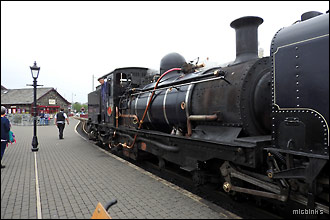 Welsh Highland Railway locomotive at Porthmadog