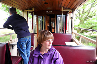 Welsh Highland Railway: inside the open carriage