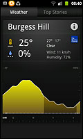 Samsung Galaxy news & weather app screenshot