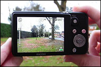 Ricoh Caplio R7 LCD screen when taking a picture