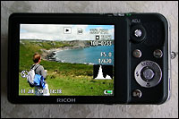 The digital camera's LCD screen when displaying a previously taken image